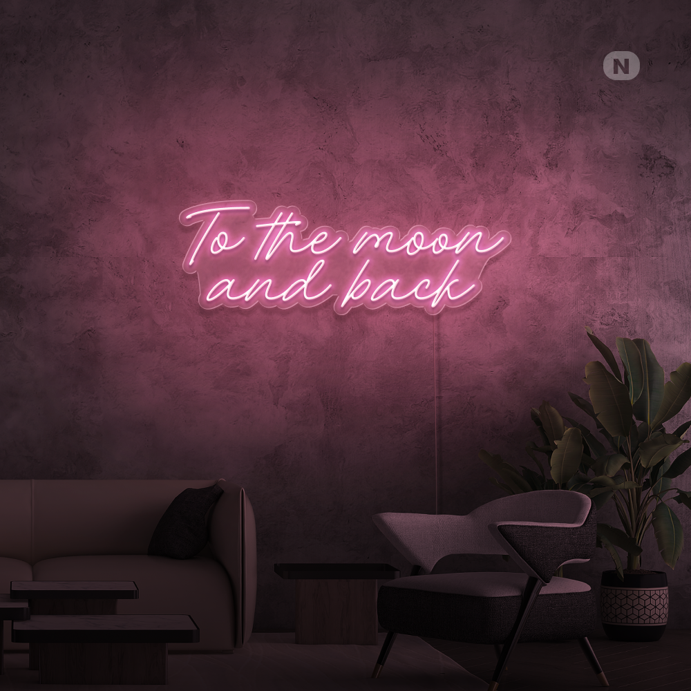 Insegna al neon To The Moon and Back
