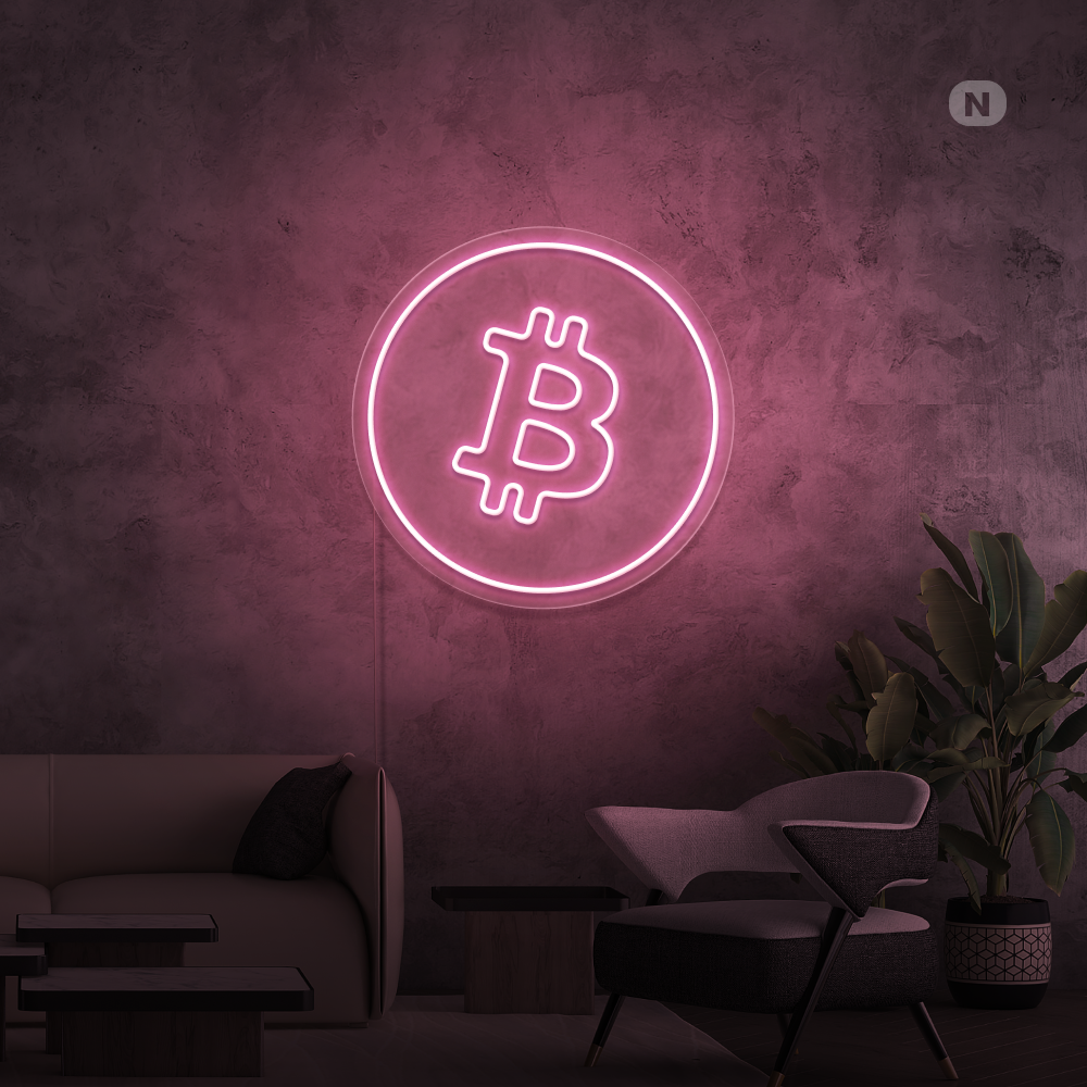 Insegna al neon Bitcoin