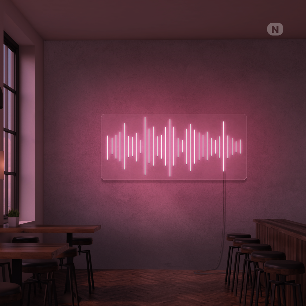 Insegna al neon Bar della musica
