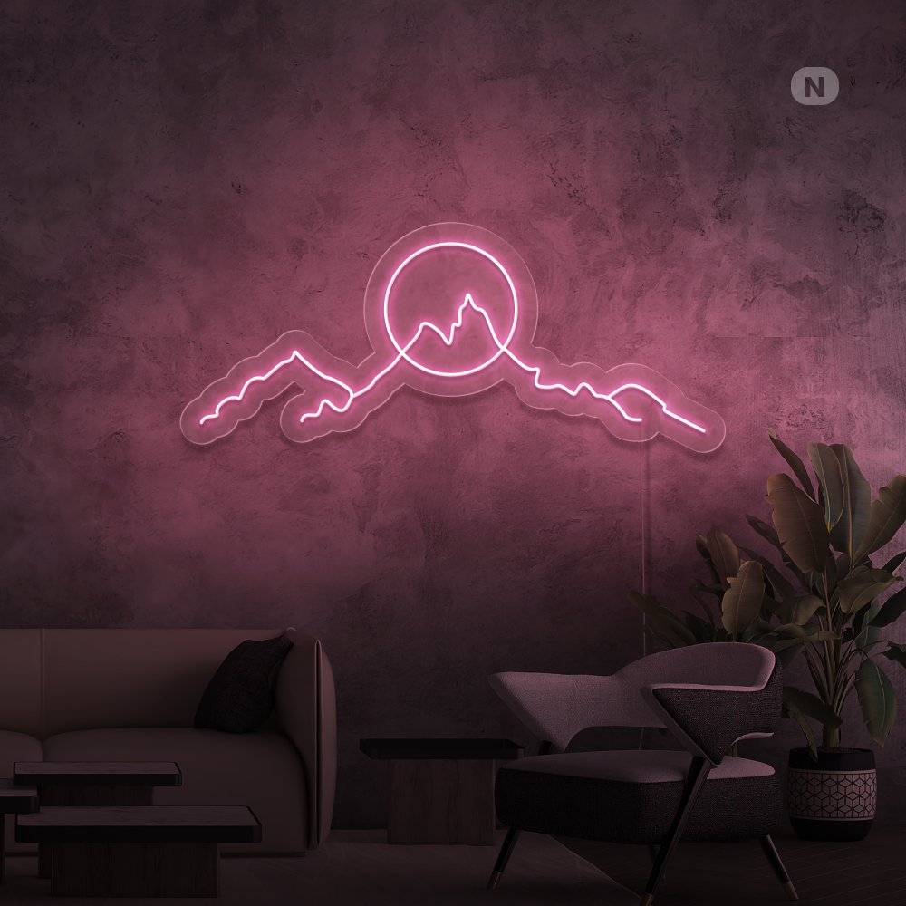 Insegna al neon Montagne