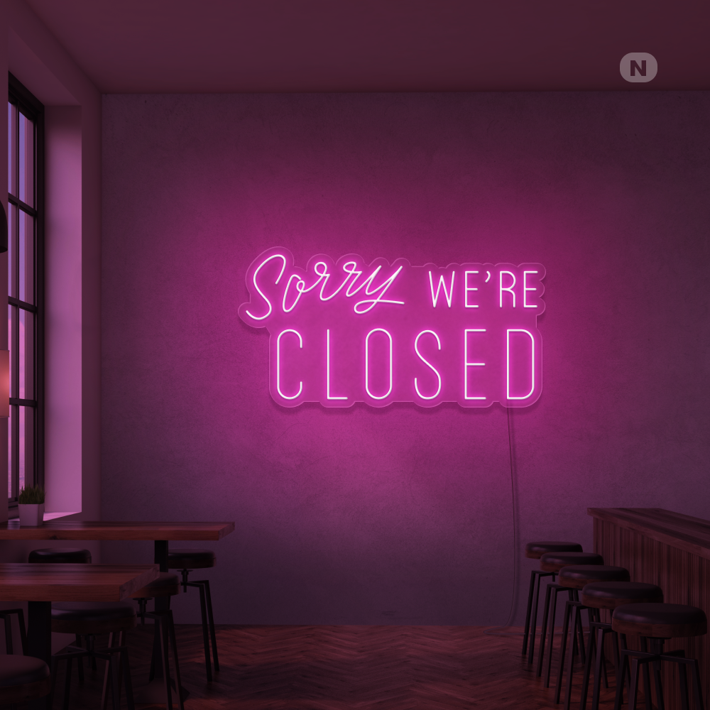 Insegna al neon Closed