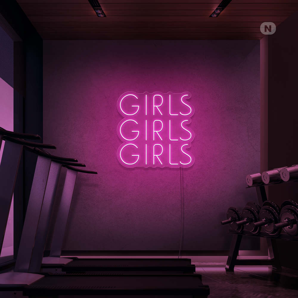 Insegna al neon Girls Girls Girls