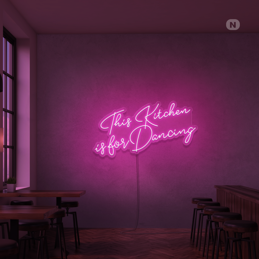 Insegna al neon This Kitchen is for Dancing