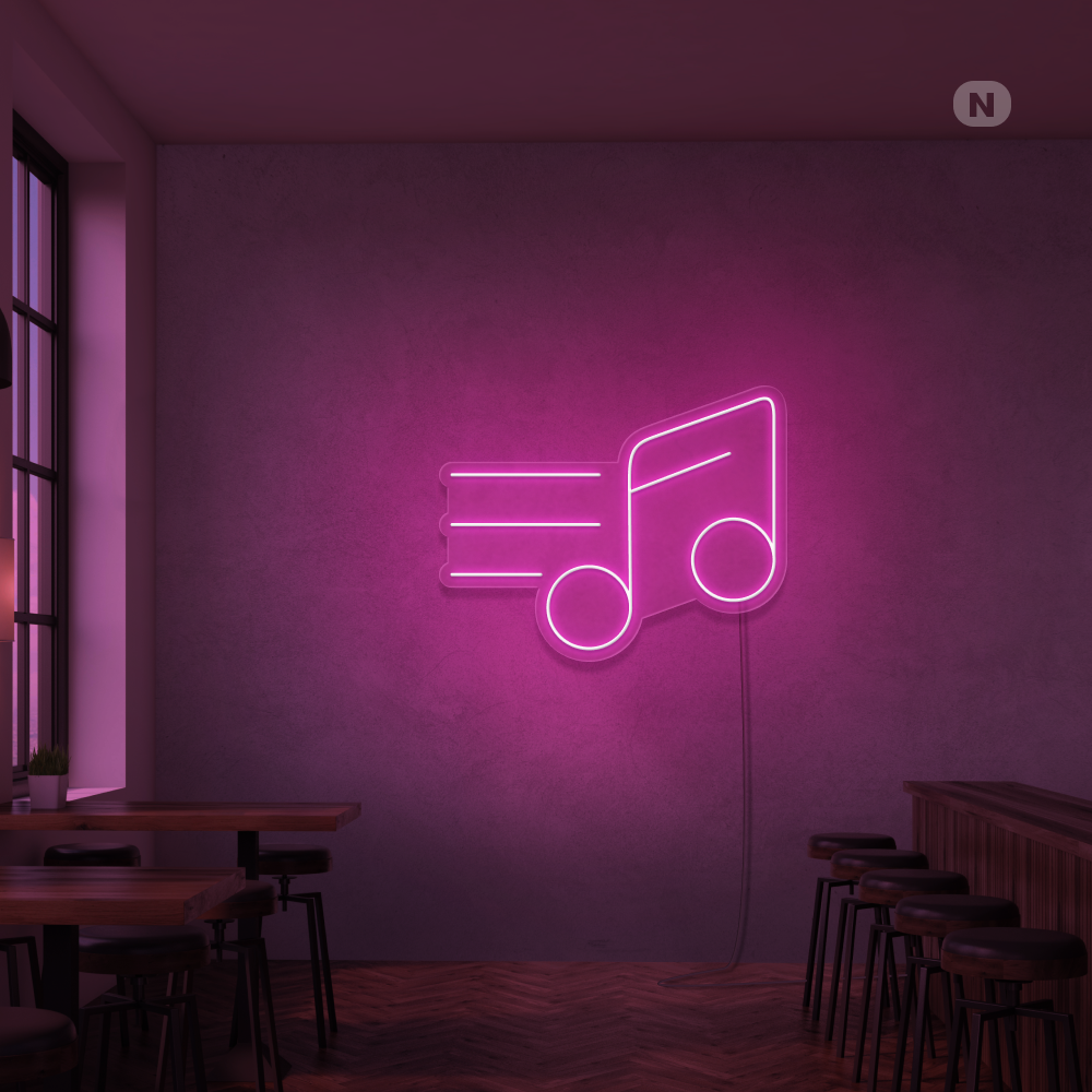Insegna al neon Nota musicale