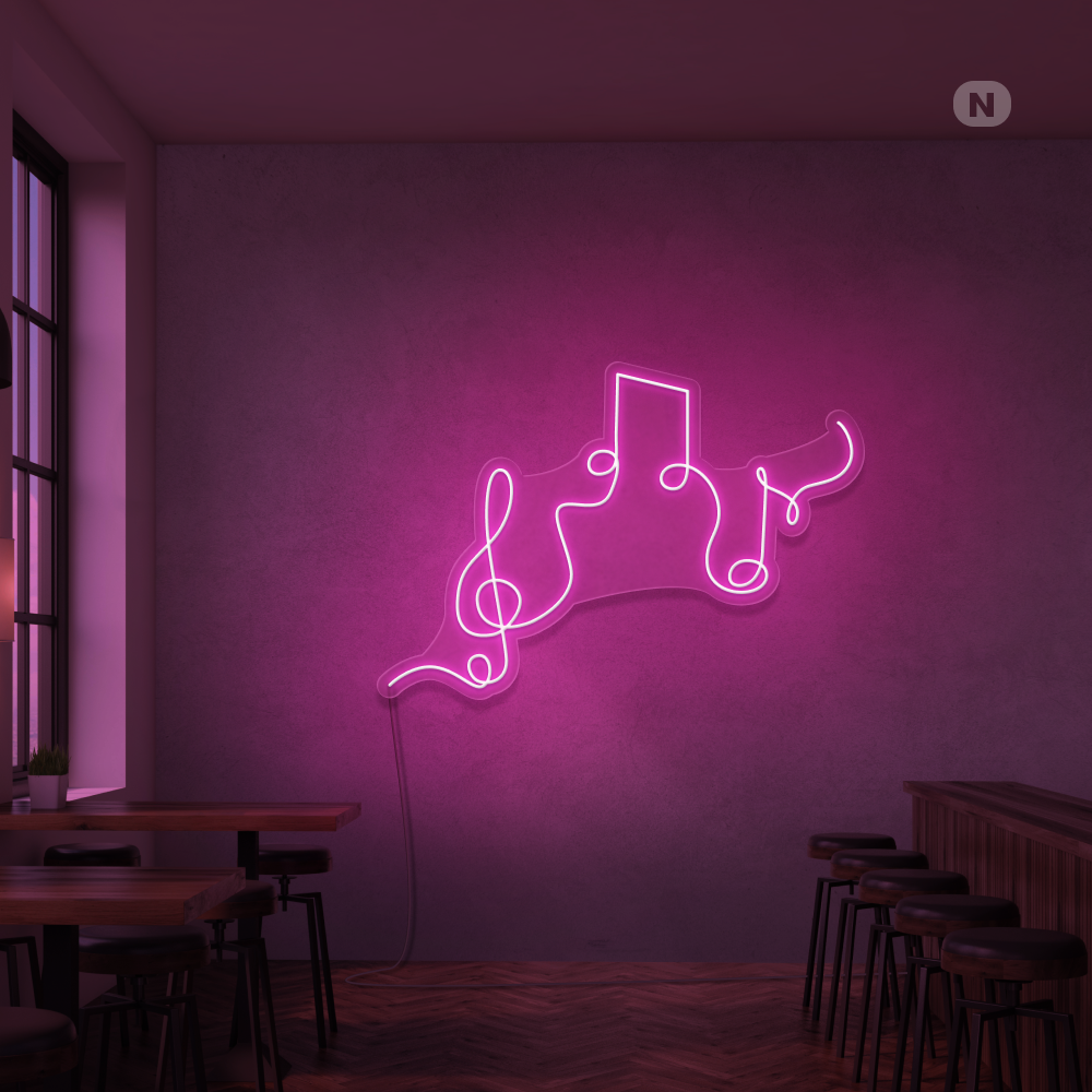 Insegna al neon Note musicali