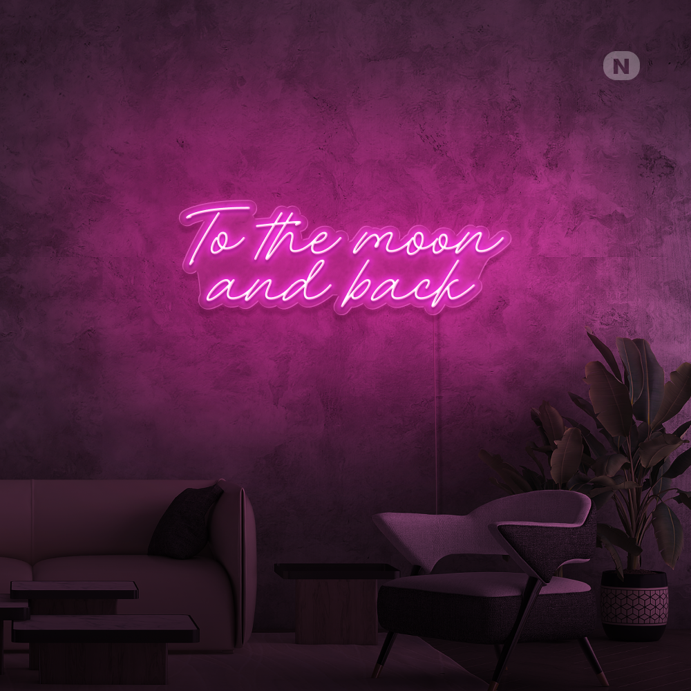 Insegna al neon To The Moon and Back