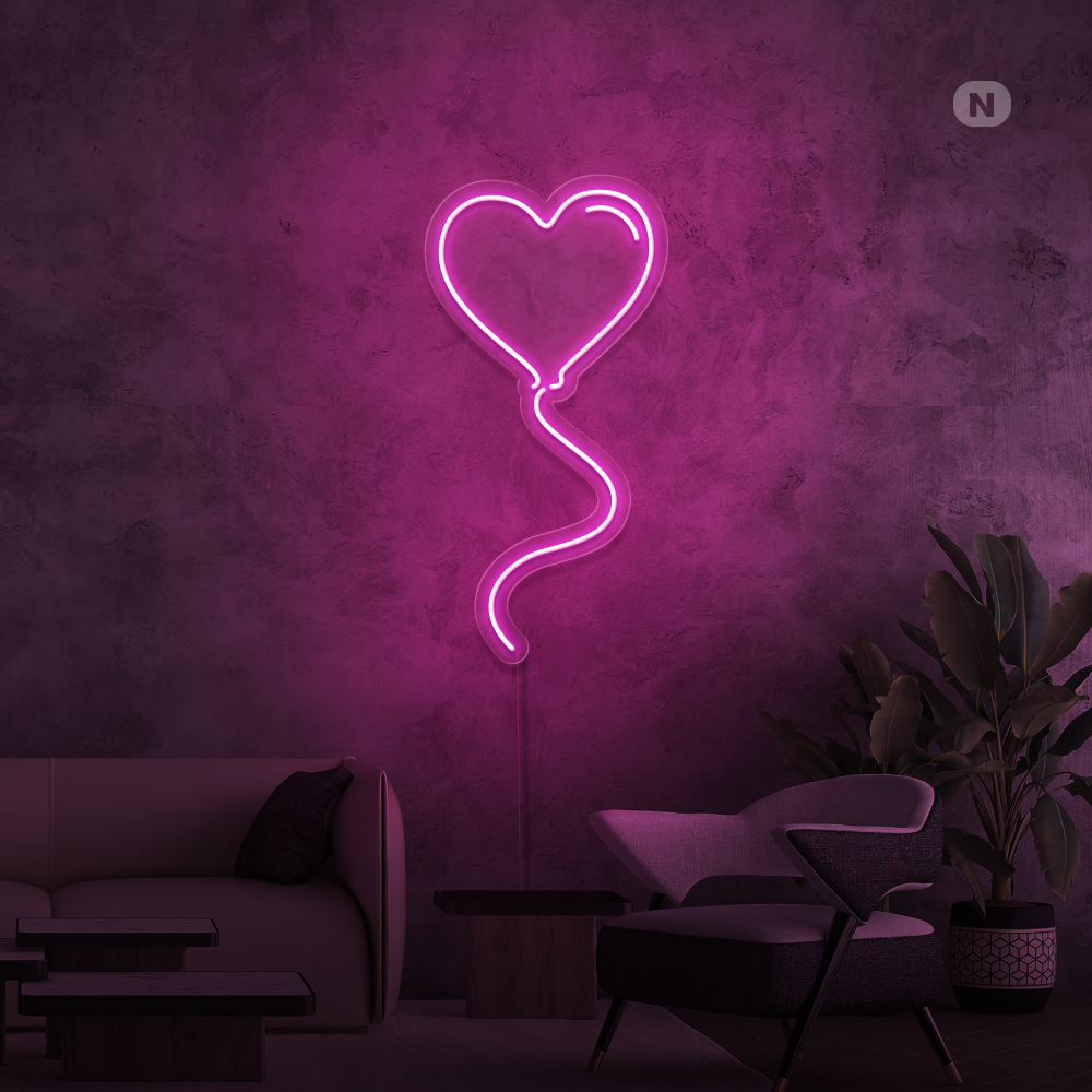 Insegna al neon Palloncino d'amore