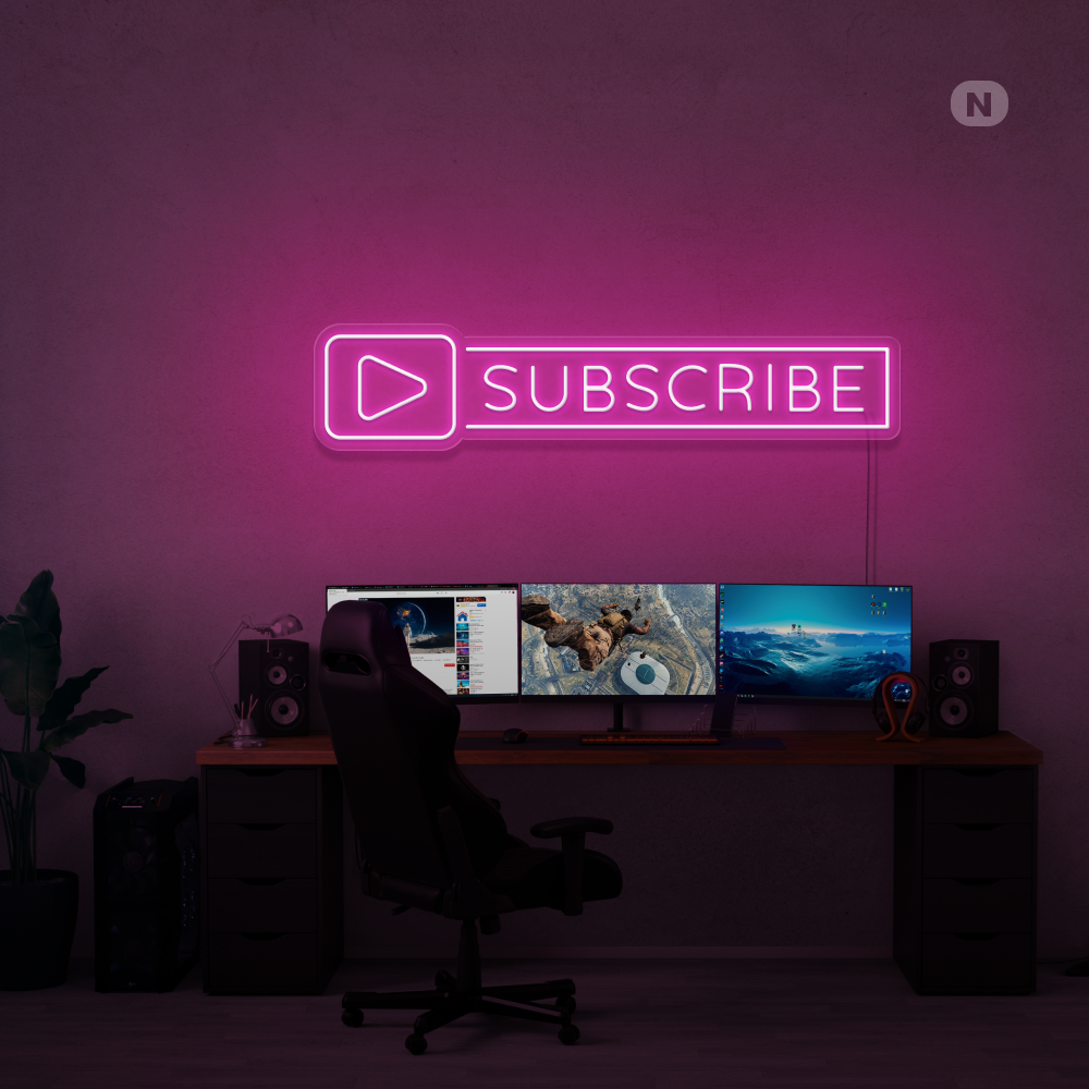 Insegna al neon Subscribe