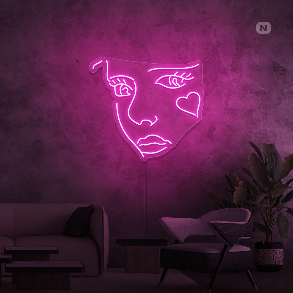 Insegna al neon Volto del Joker