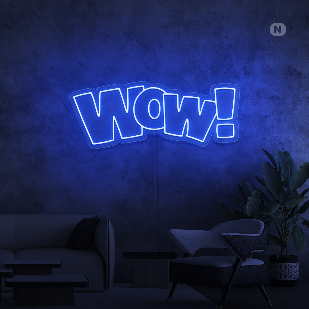 Insegna al neon Wow!
