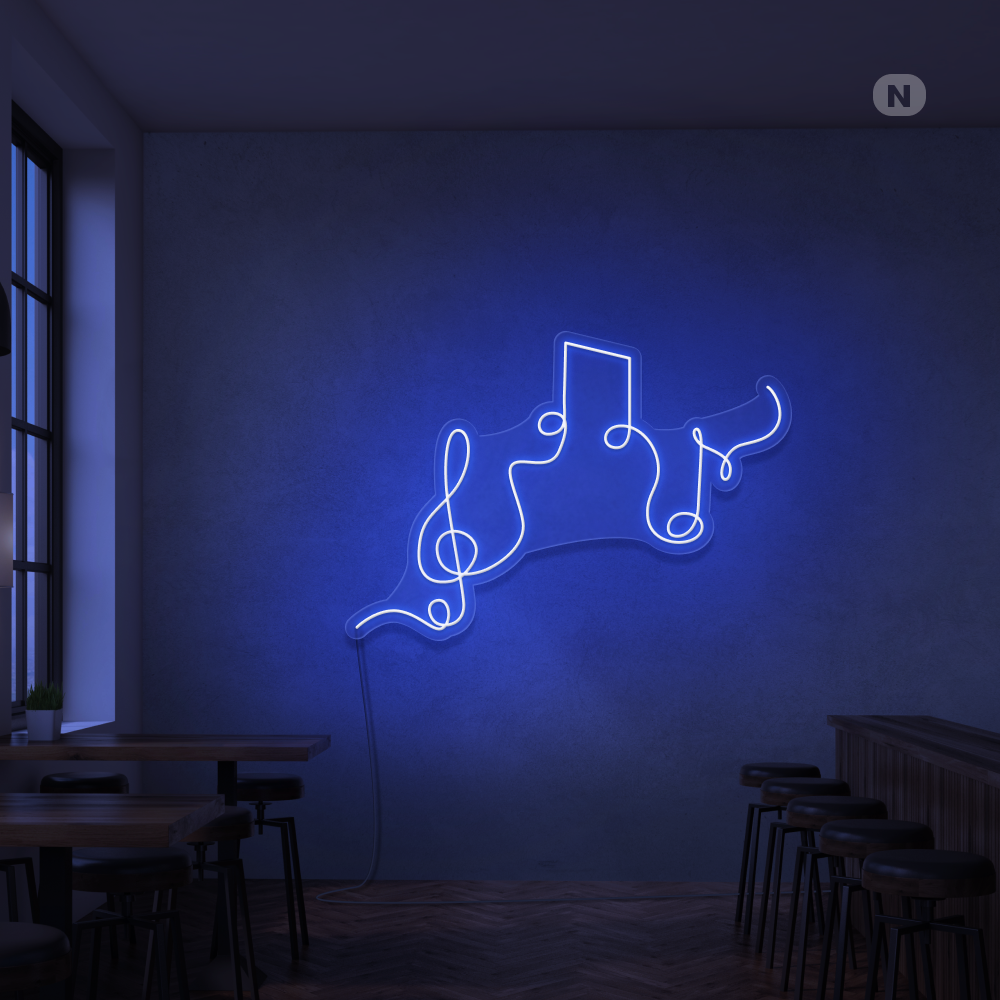 Insegna al neon Note musicali