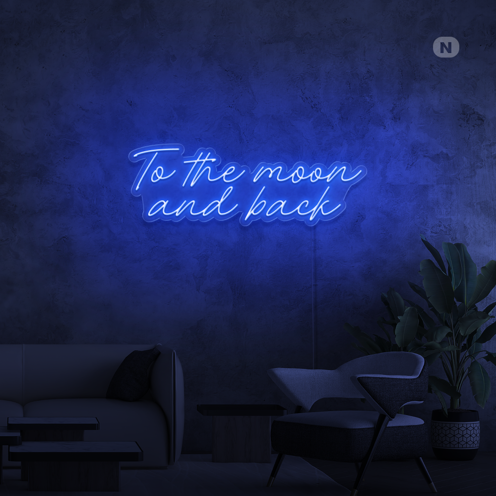 Insegna al neon To The Moon and Back