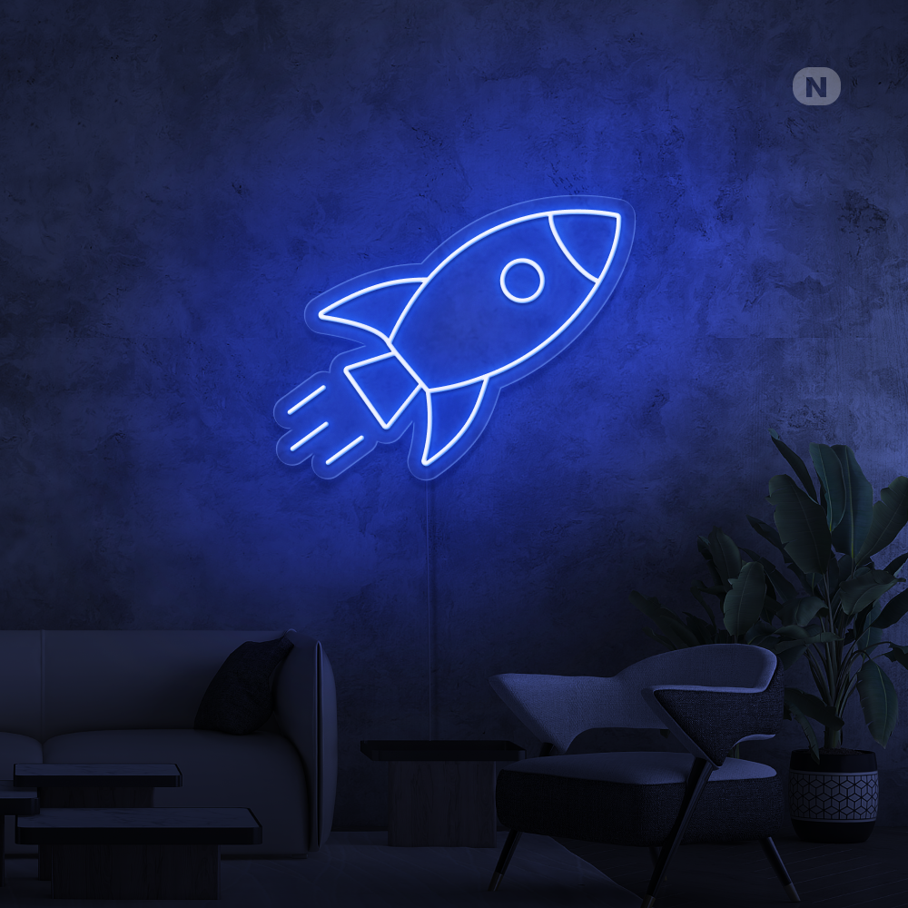 Insegna al neon Razzo