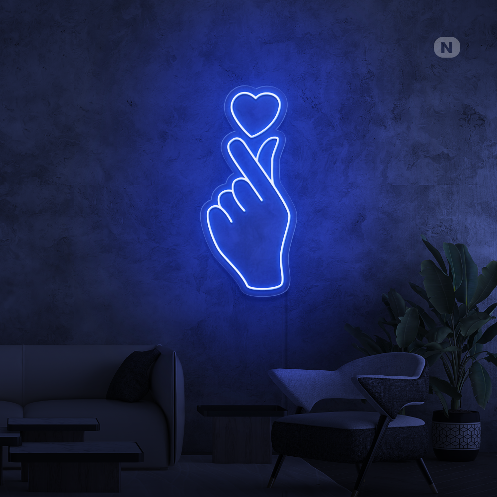 Insegna al neon Mano d'amore
