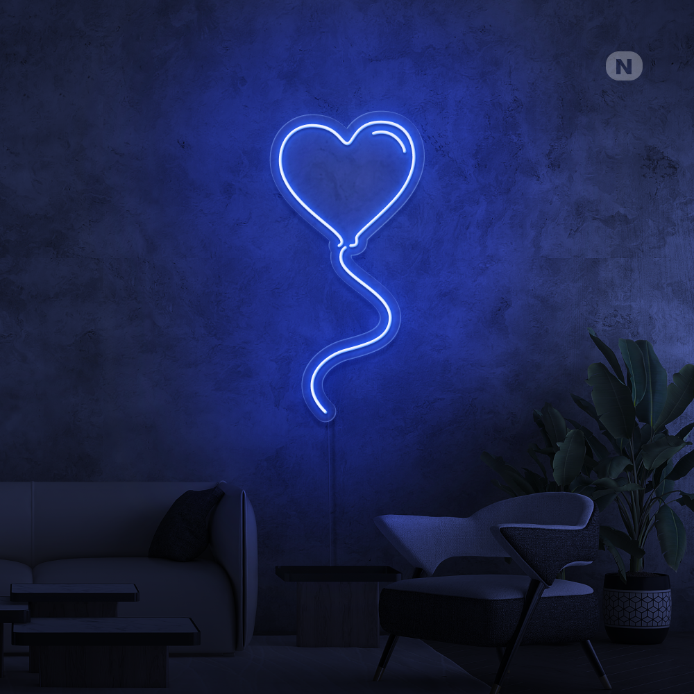 Insegna al neon Palloncino d'amore