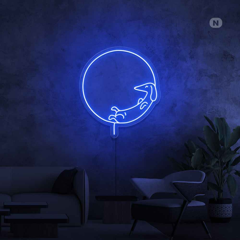 Insegna al neon Cane che dorme