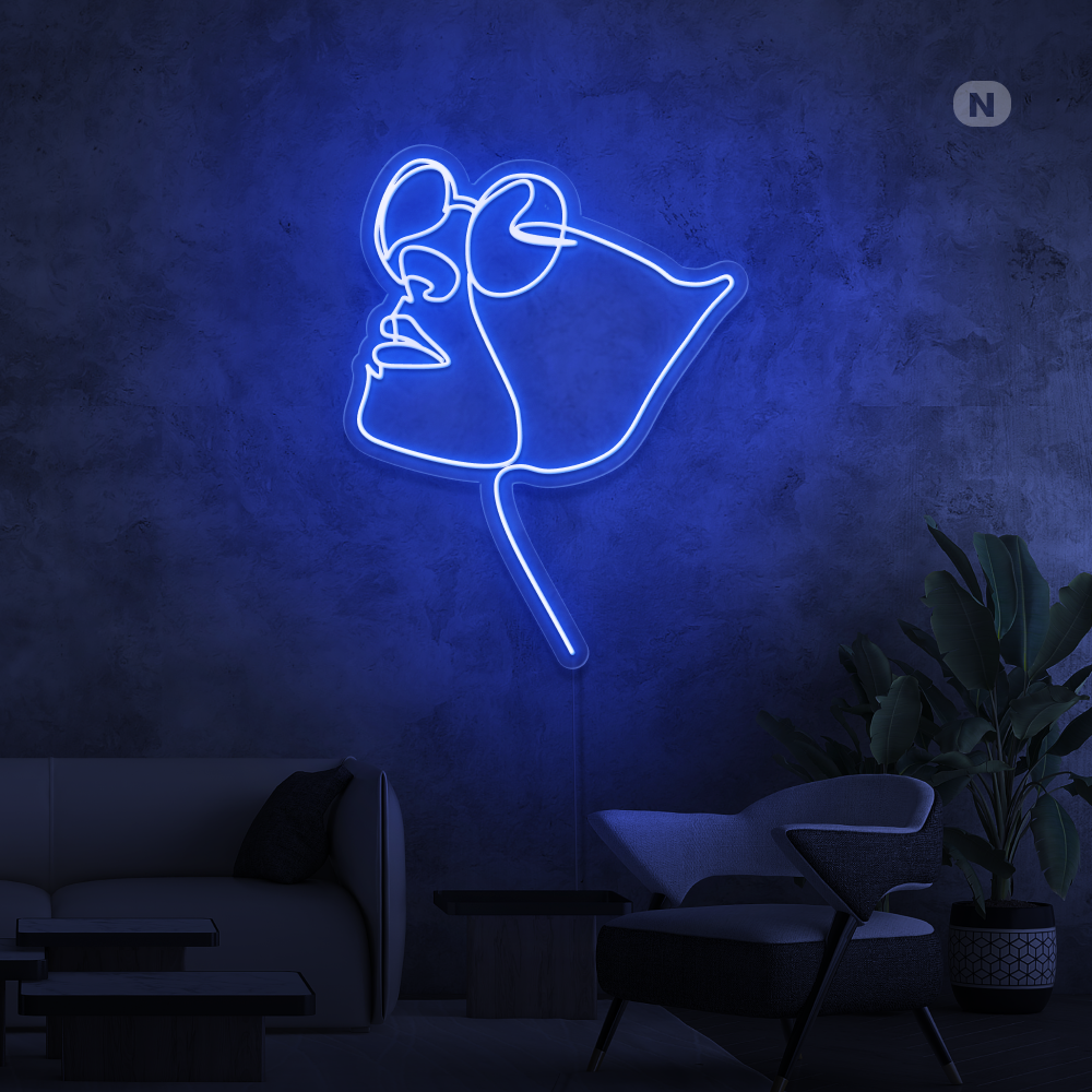 Insegna al neon Viso con occhiali