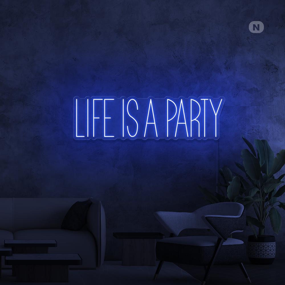 Insegna al neon Life is a Party