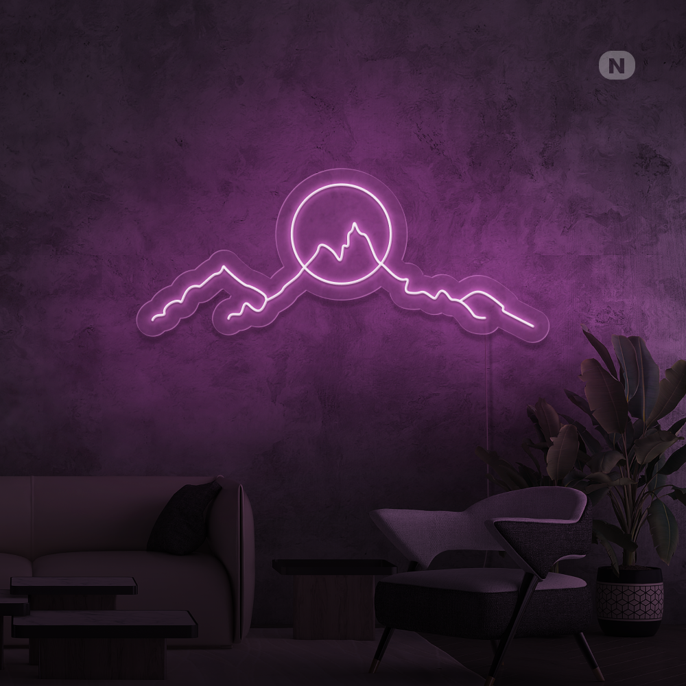 Insegna al neon Montagne