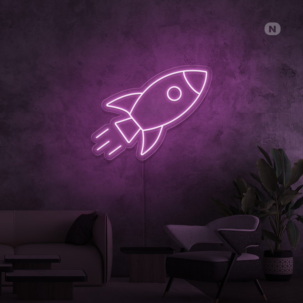 Insegna al neon Razzo