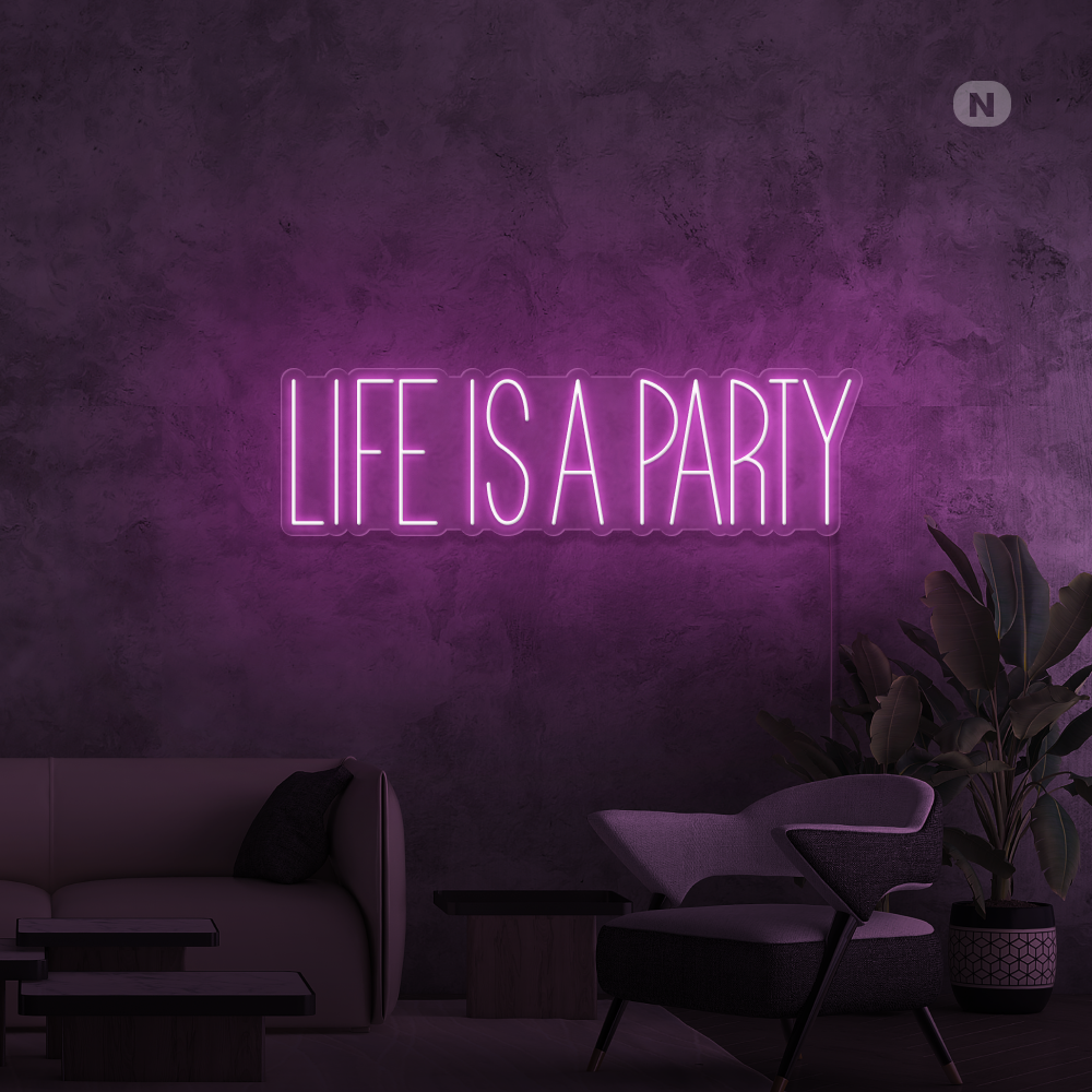 Insegna al neon Life is a Party