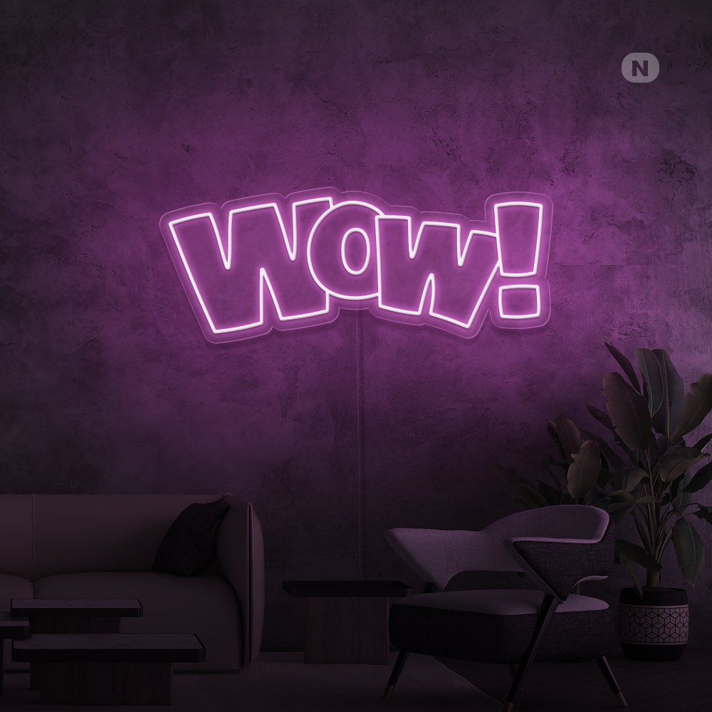 Insegna al neon Wow!