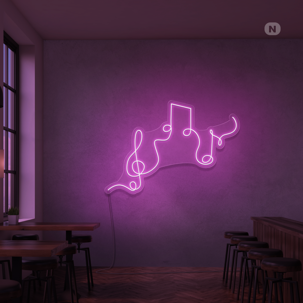 Insegna al neon Note musicali