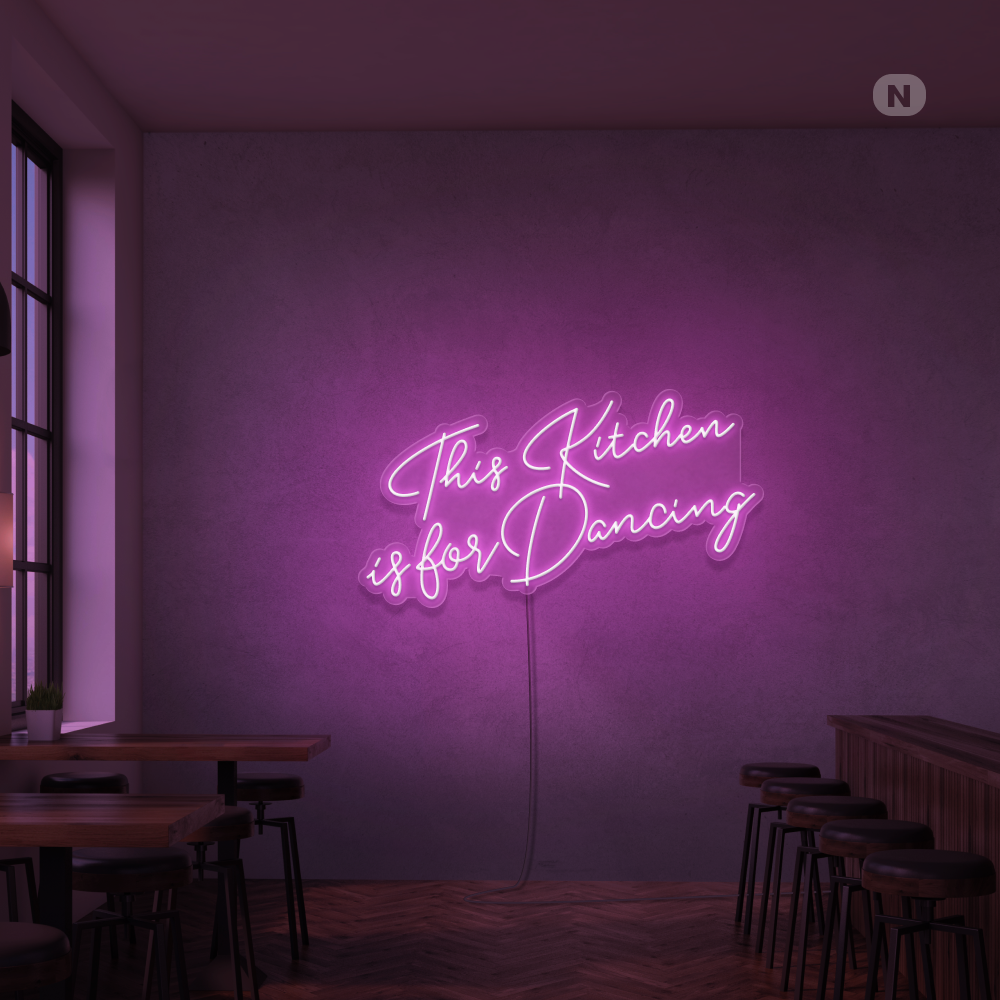 Insegna al neon This Kitchen is for Dancing