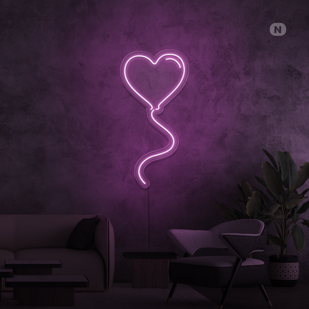 Insegna al neon Palloncino d'amore