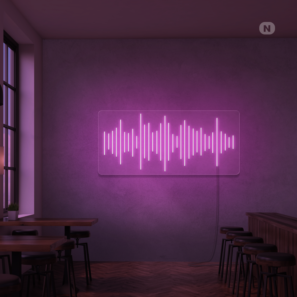 Insegna al neon Bar della musica