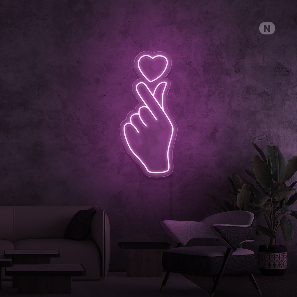Insegna al neon Mano d'amore