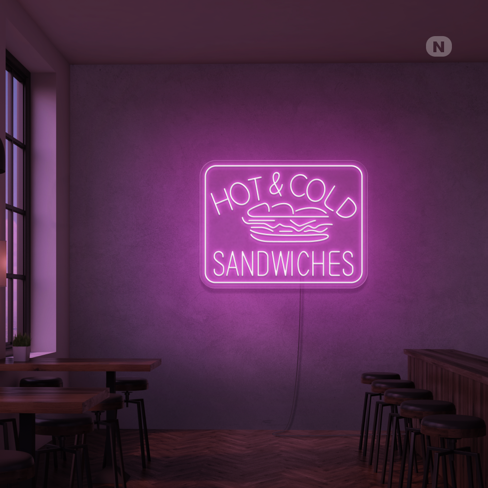 Insegna al neon Hot & Cold Sandwiches