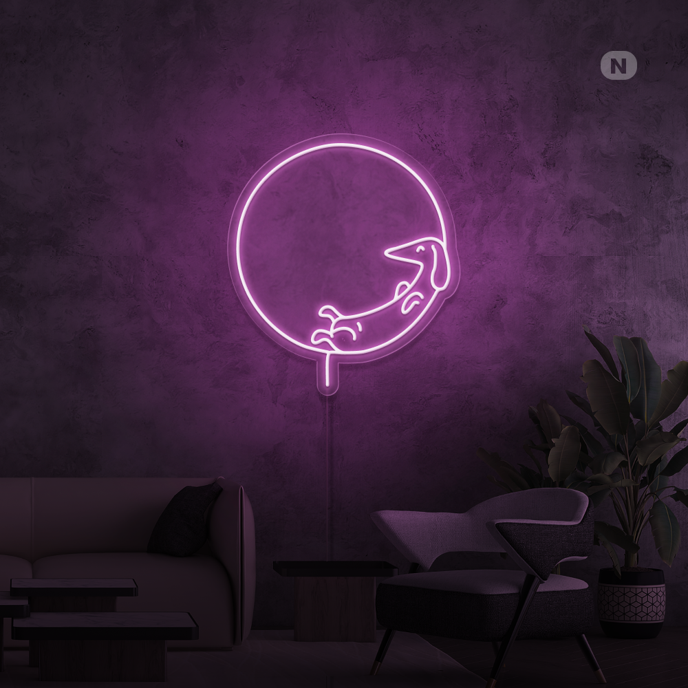 Insegna al neon Cane che dorme