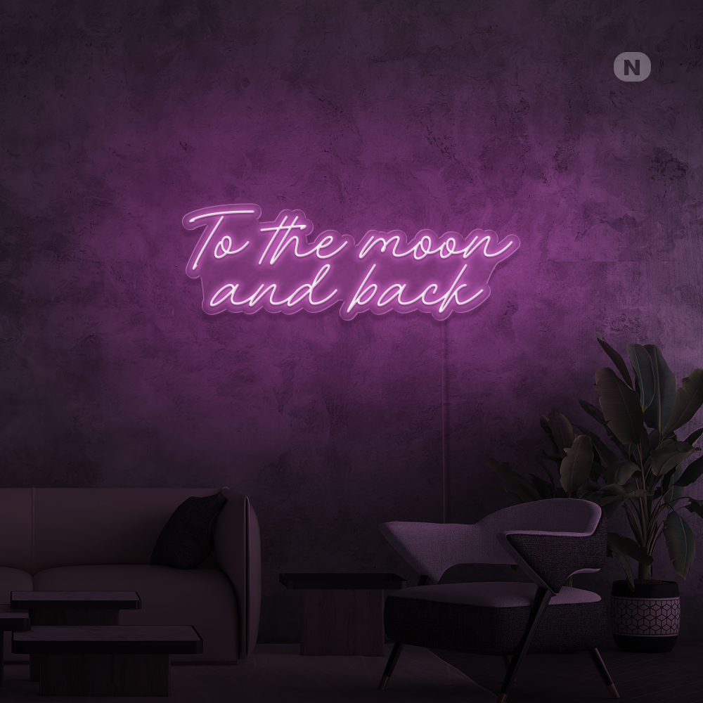 Insegna al neon To The Moon and Back