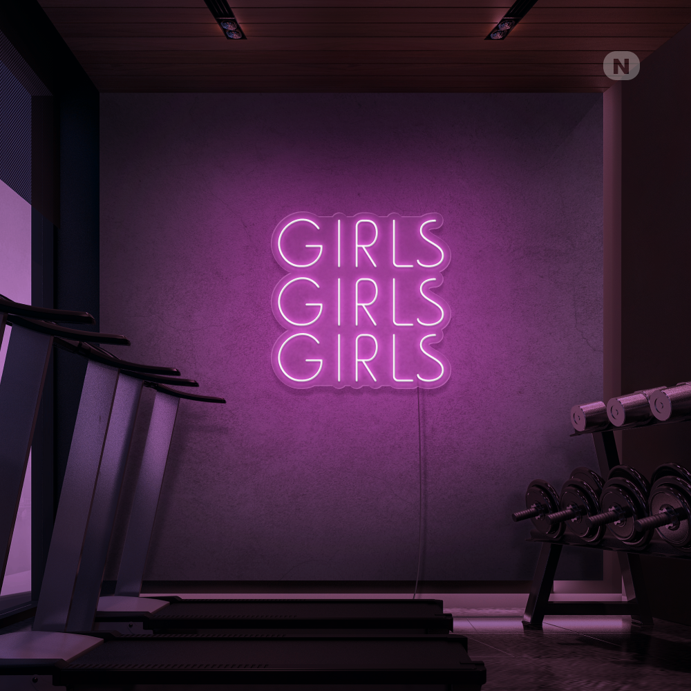 Insegna al neon Girls Girls Girls
