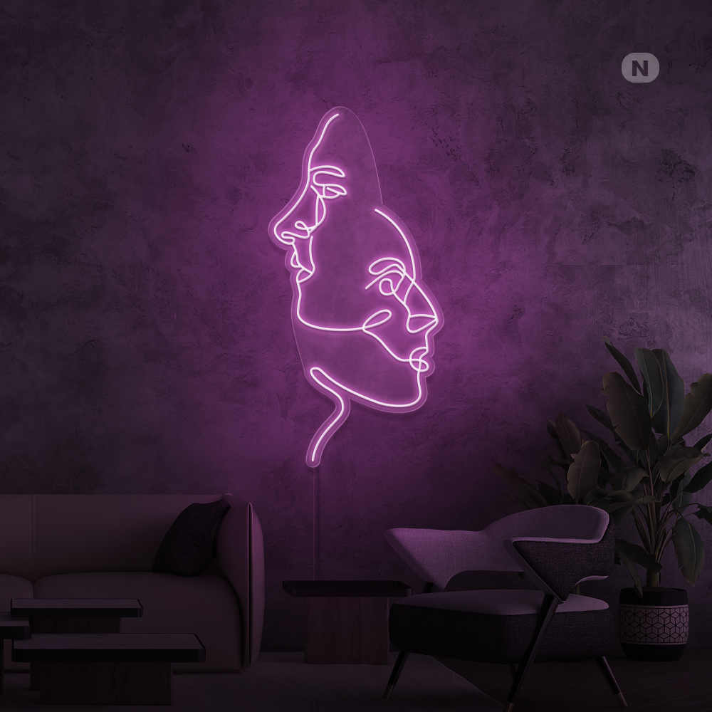 Insegna al neon Volti