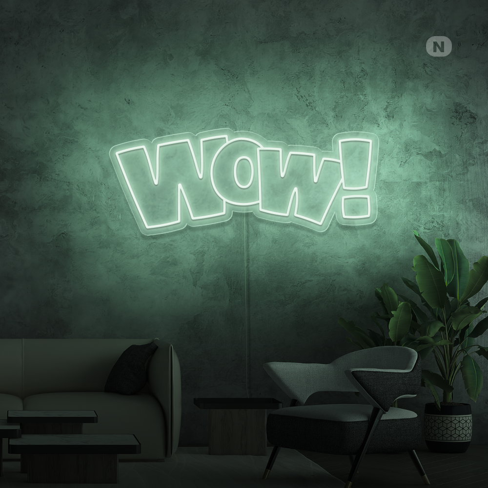 Insegna al neon Wow!