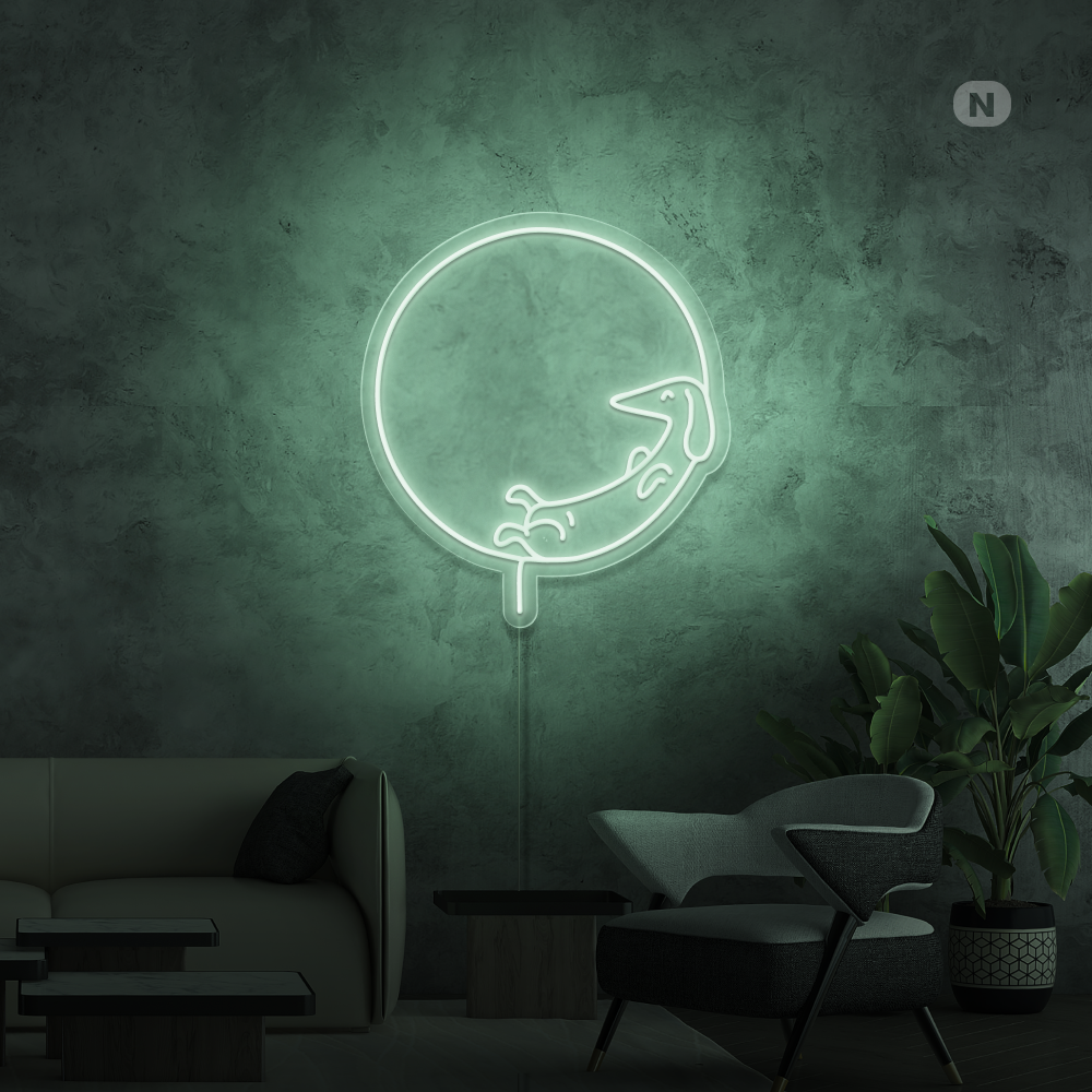 Insegna al neon Cane che dorme