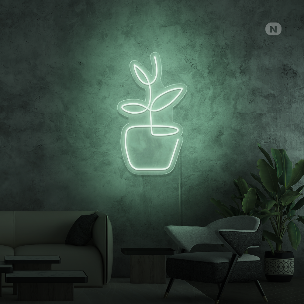 Insegna al neon vaso per fiori