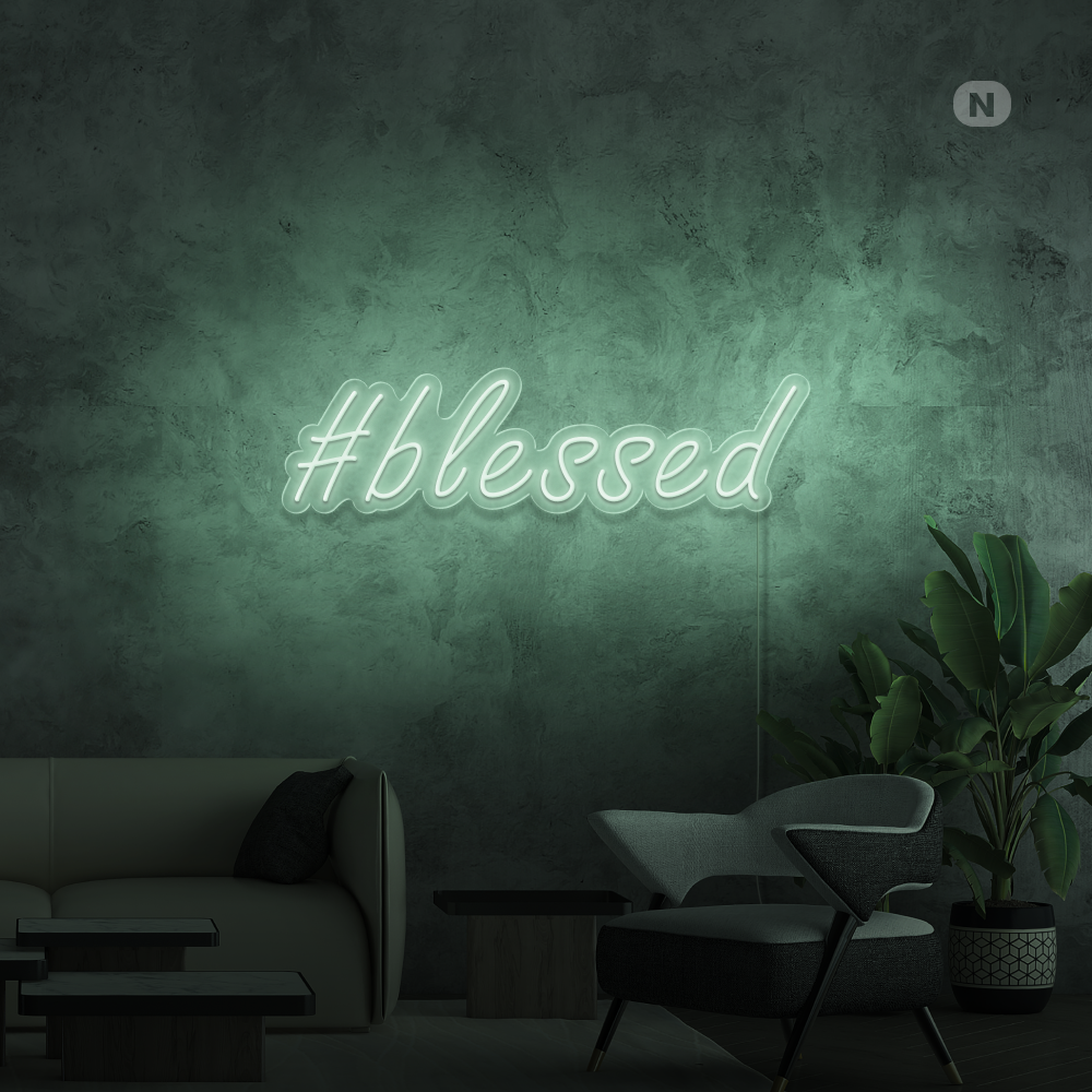 Insegna al neon #Blessed