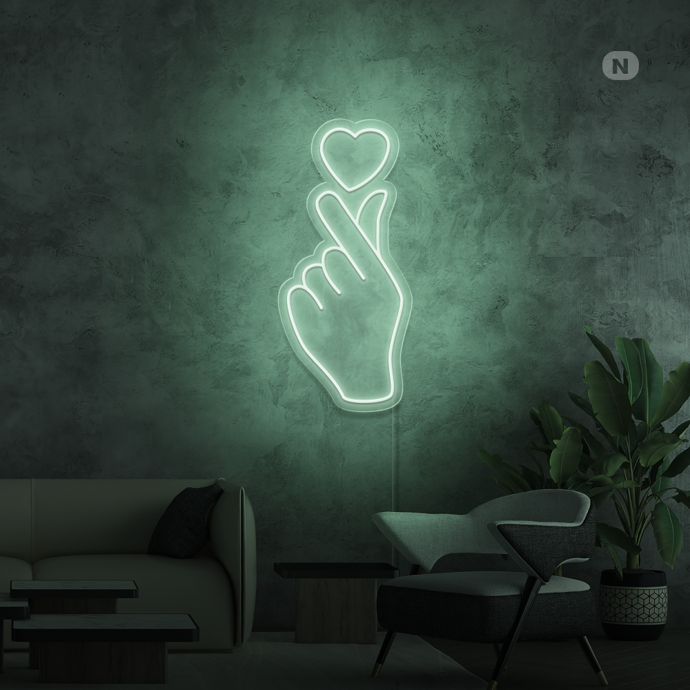 Insegna al neon Mano d'amore