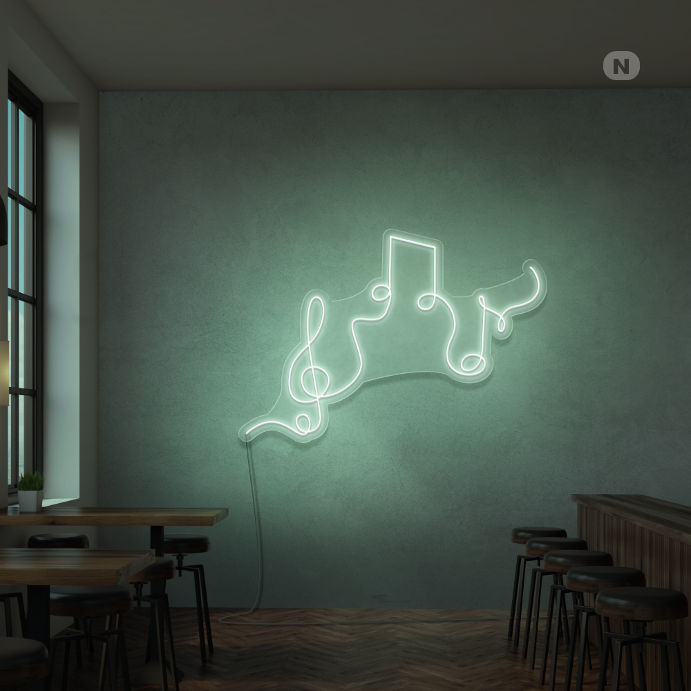 Insegna al neon Note musicali