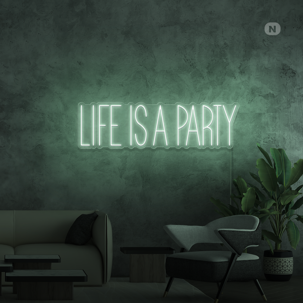 Insegna al neon Life is a Party