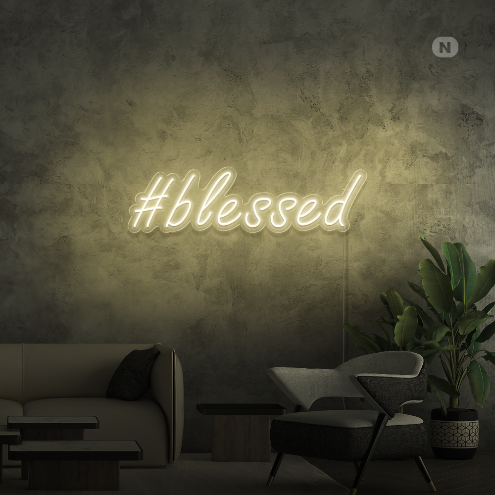 Insegna al neon #Blessed