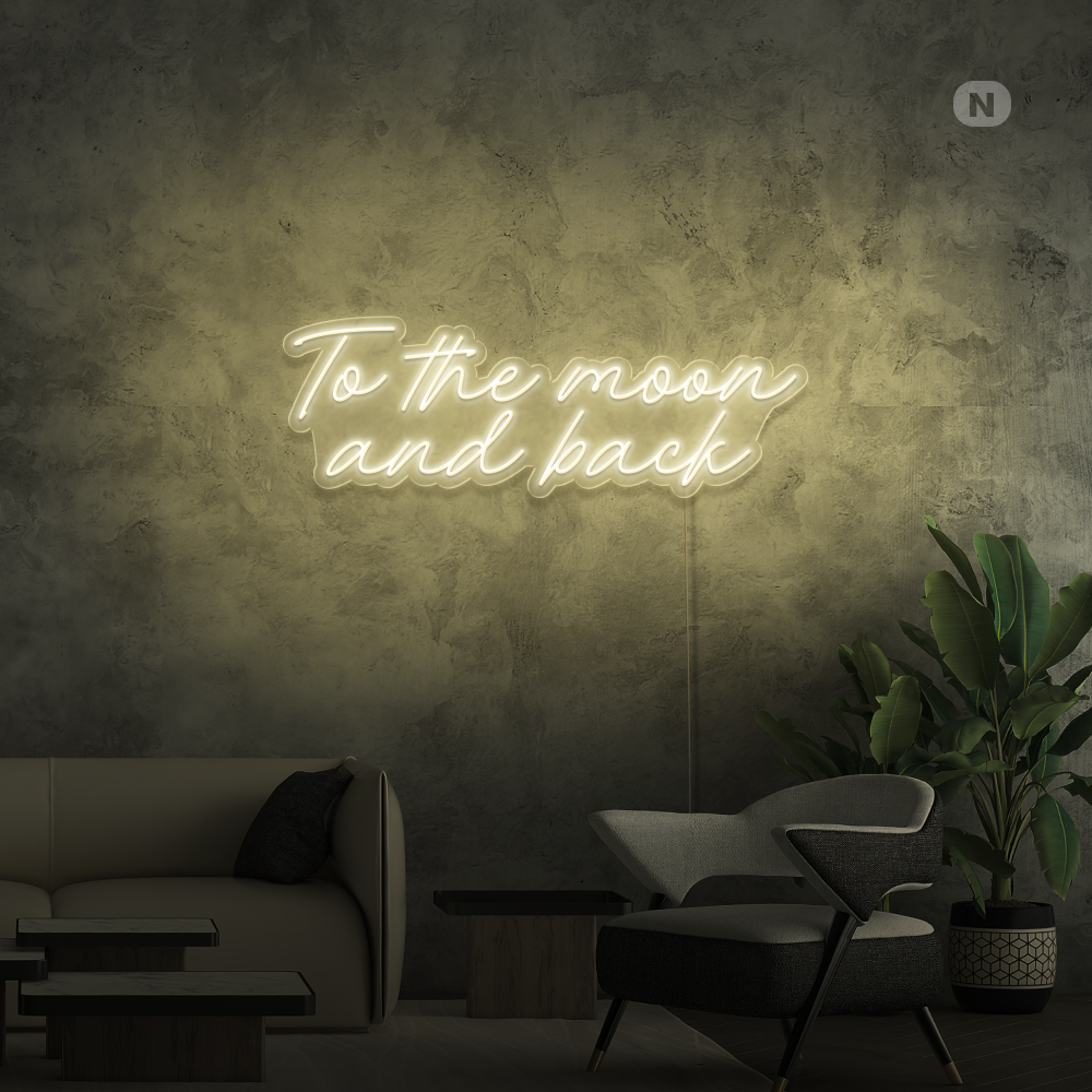 Insegna al neon To The Moon and Back