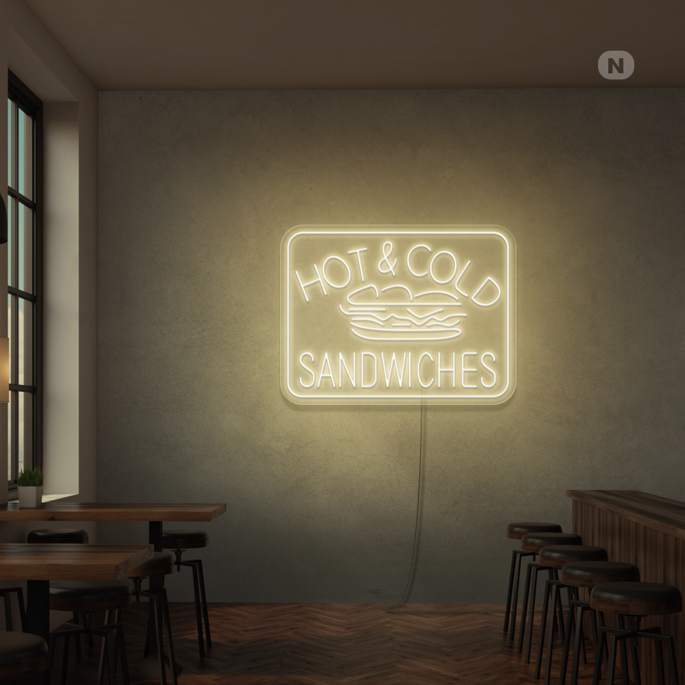 Insegna al neon Hot & Cold Sandwiches