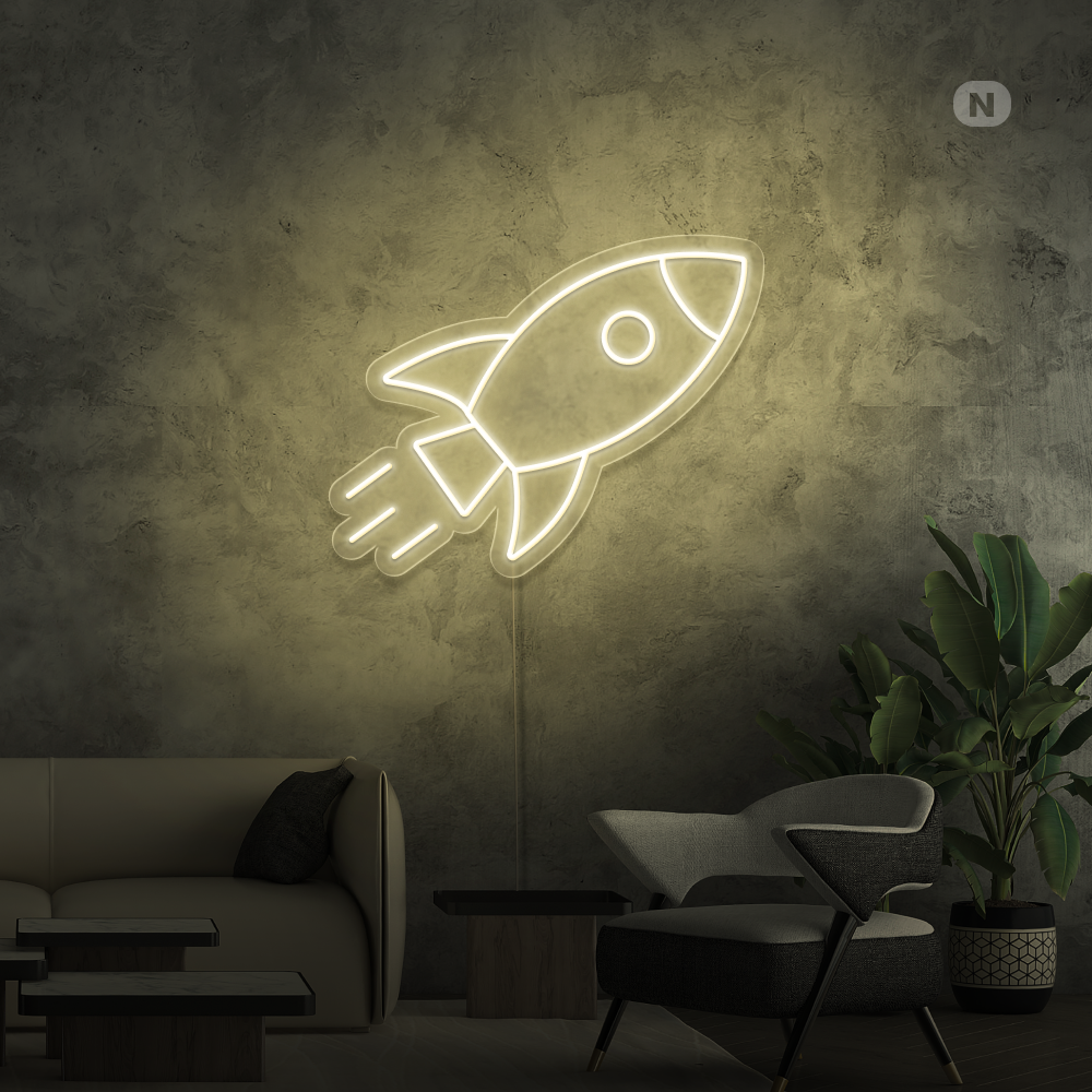 Insegna al neon Razzo