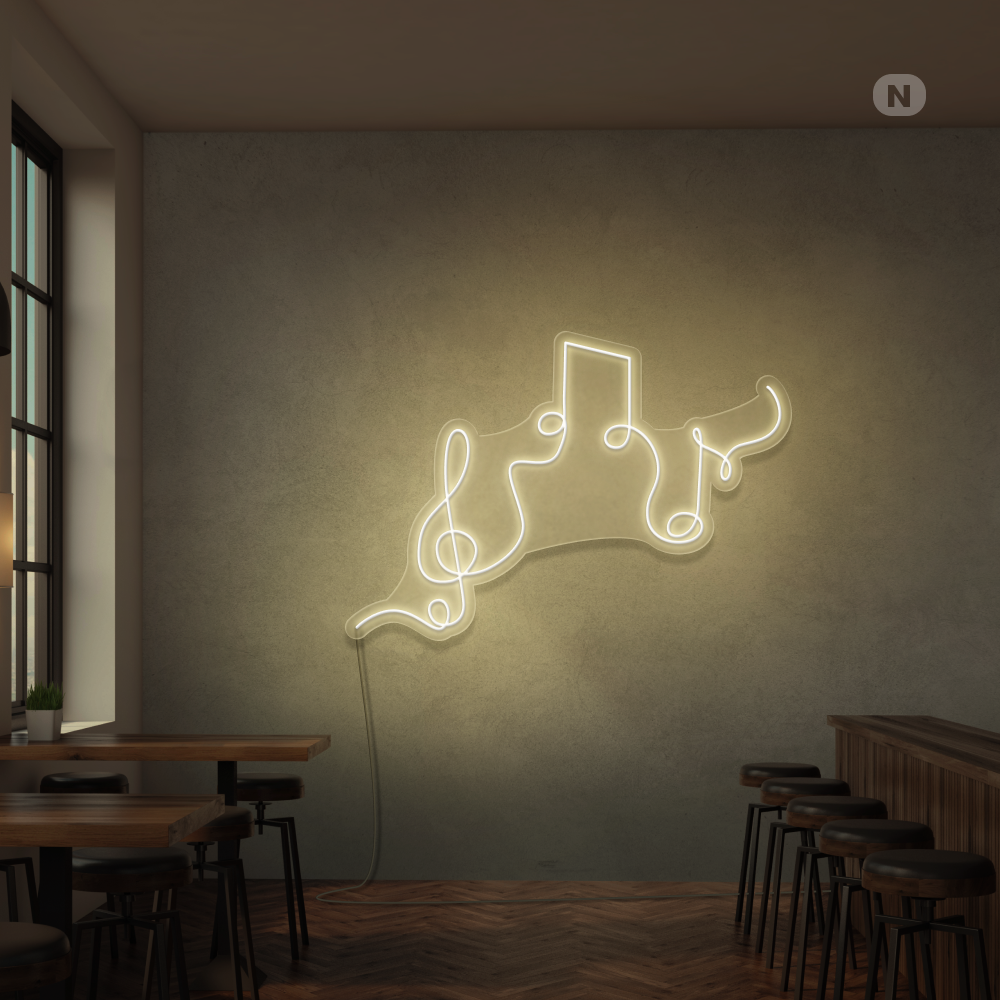 Insegna al neon Note musicali