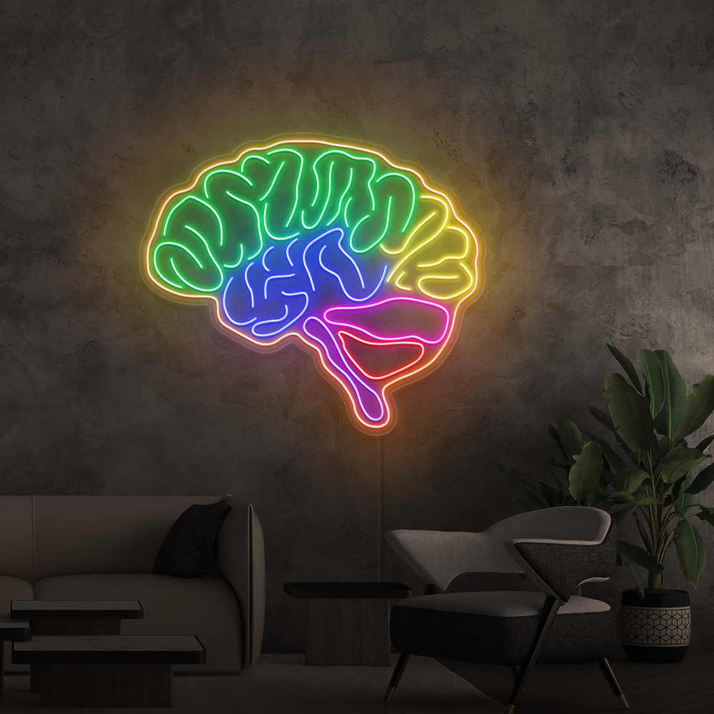 Insegna al neon Cervello