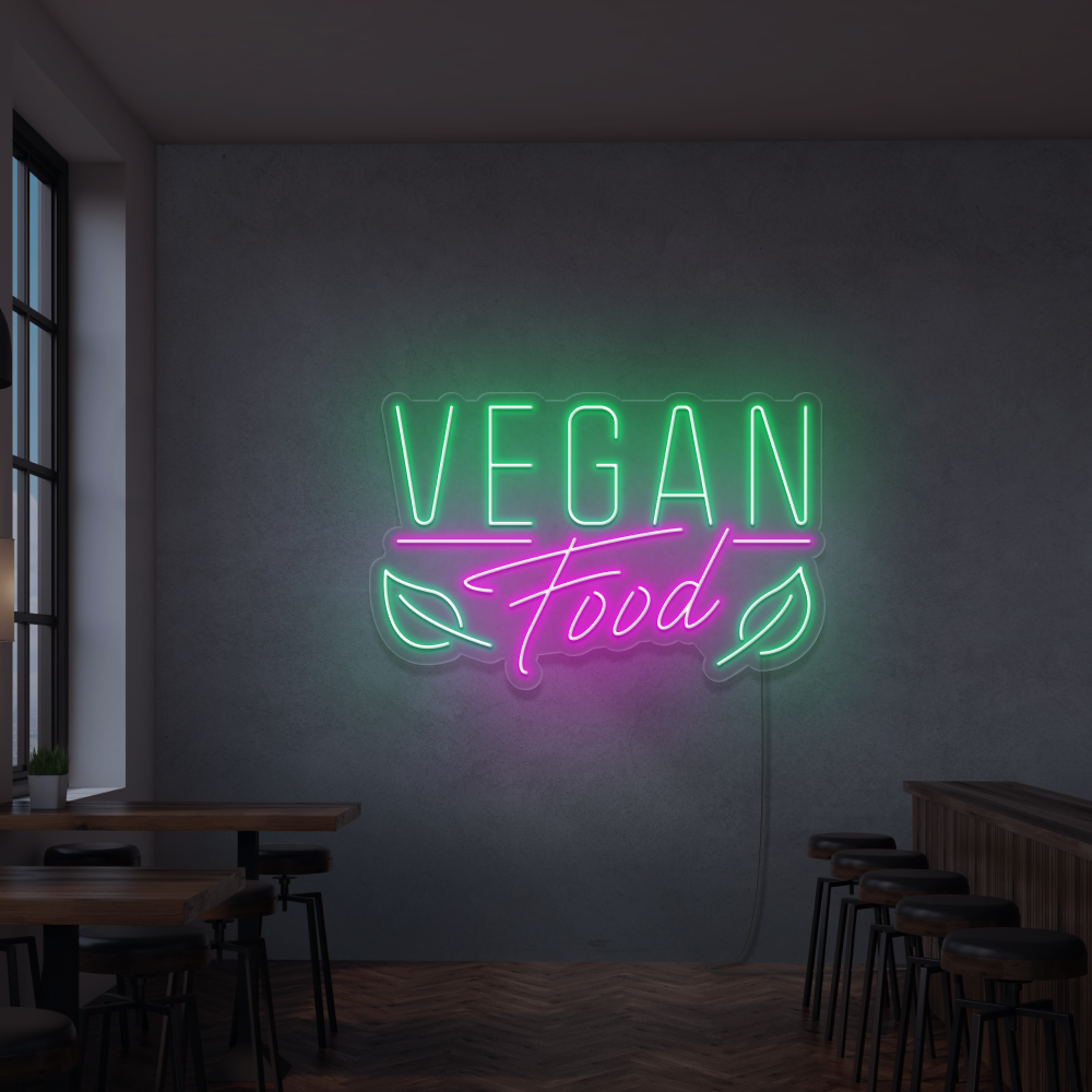 Insegna al neon Vegan Food